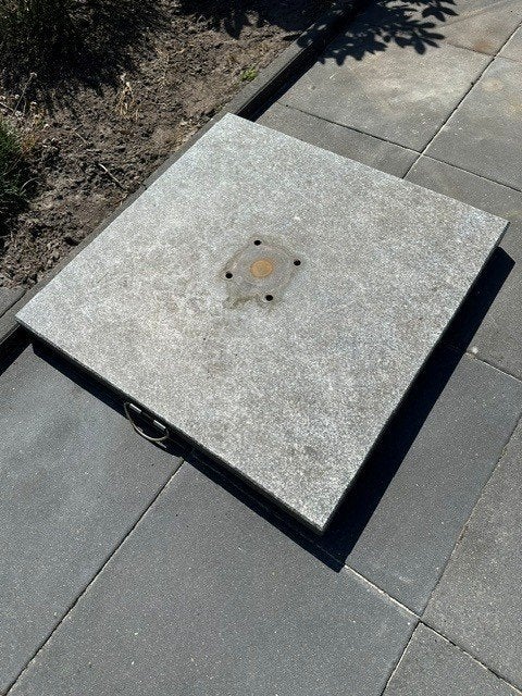 zware parasolvoet 80 x 80 x 7 cm, Tuin en Terras, Parasols, Ophalen, Gebruikt, Minder dan 1 meter, Parasolvoet