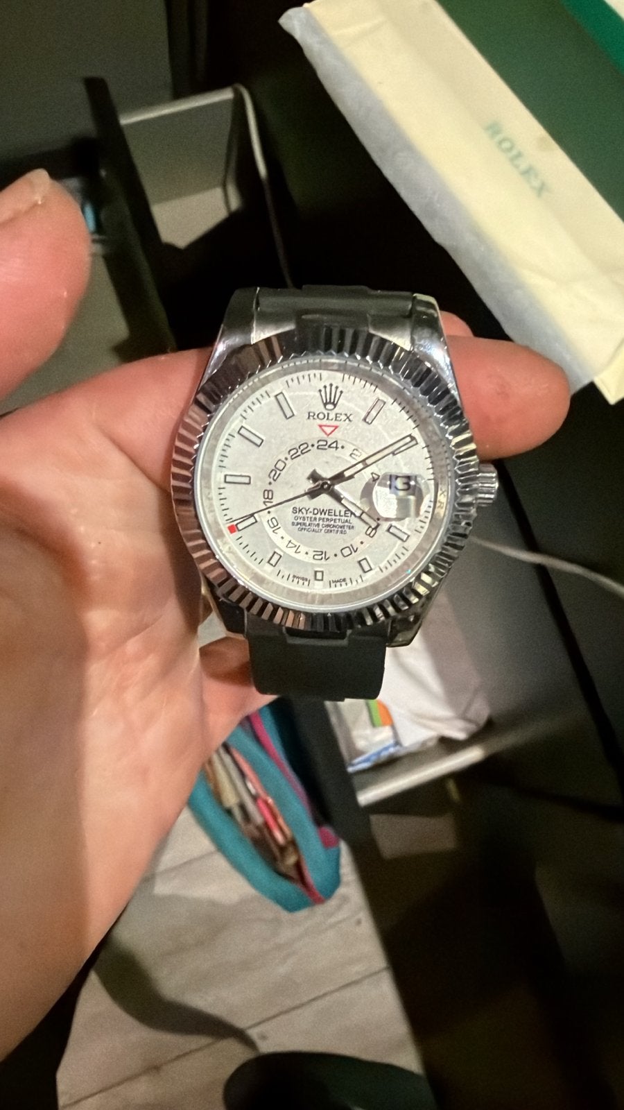 Rolex Sky-Dweller Polshorloge Staal met Rubberen Band, Sieraden, Tassen en Uiterlijk, Horloges | Heren, Polshorloge, Overige materialen