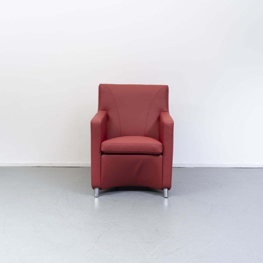 Leolux Dolcinea Fauteuil Rood Leer, Huis en Inrichting, Fauteuils, Niet ingevuld, Nieuw, Niet ingevuld, Niet ingevuld