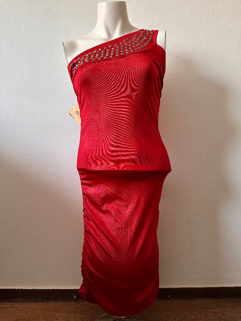Schouder Jurk Rood Nieuwe Merk Pink Peach, Ophalen of Verzenden, Nieuw, Rood, Boven de knie
