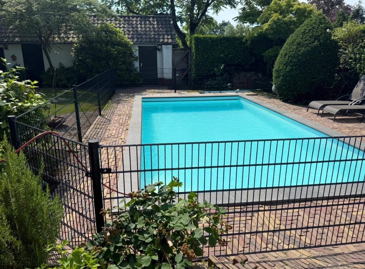 40m Dubbelstaafmat Hekwerk met Poort en Hoekpalen, Tuin en Terras, Tuinhekken en Hekwerk, Ophalen, Met poort, Gebruikt, Dubbelstaafmat hekwerk