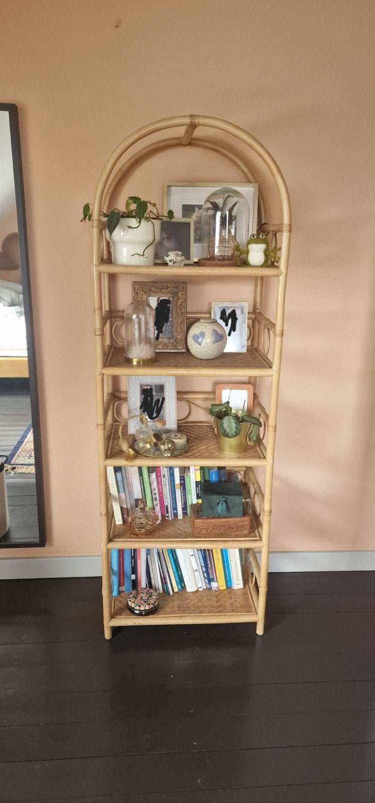 Rotan Boekenkast / Opbergrek - Vintage Stijl, Ophalen, Met plank(en), Gebruikt, 50 tot 100 cm