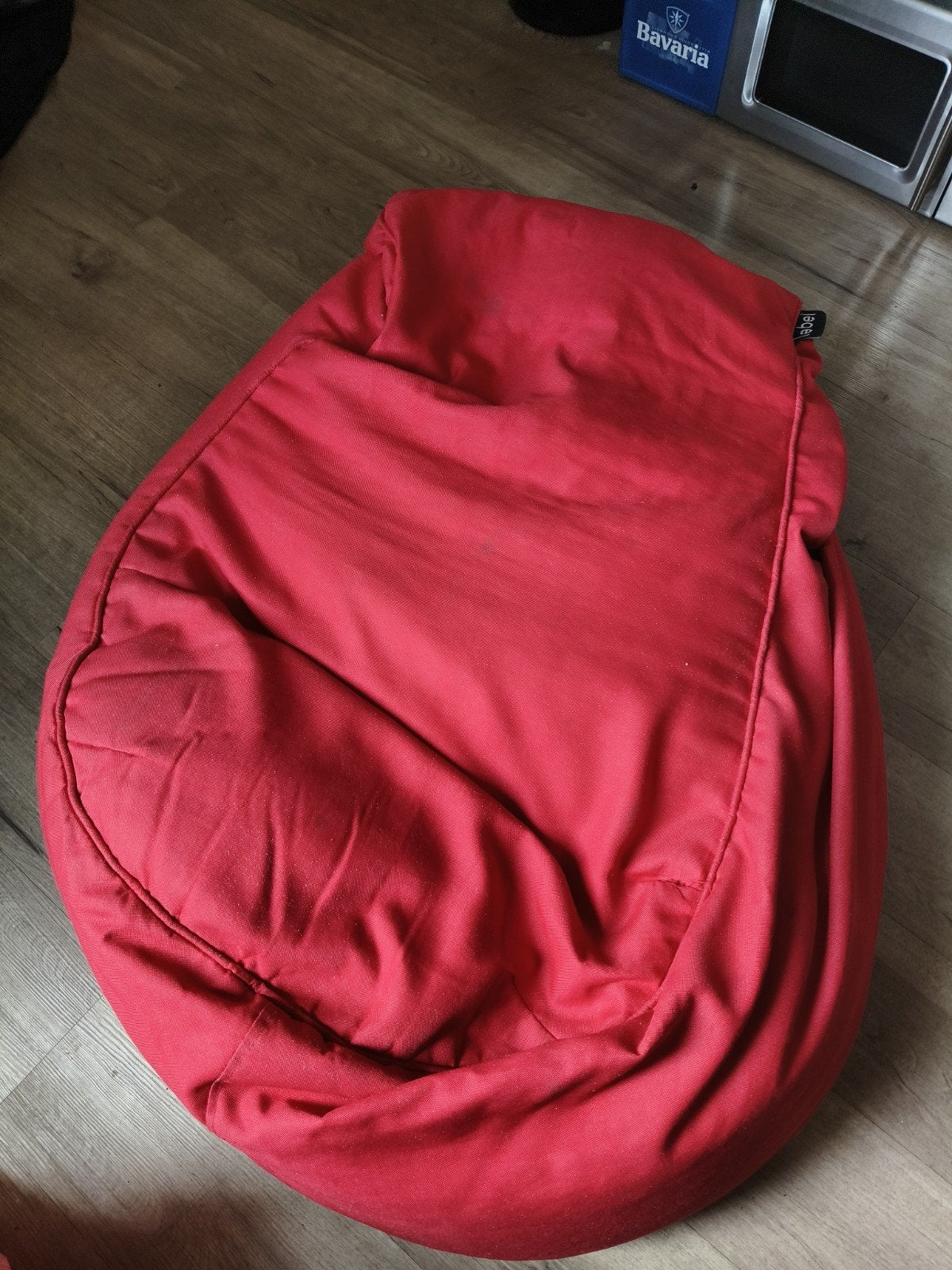 Zachte Lebel Rode Zitzak/Poef 85x75x30, Ophalen of Verzenden, Gebruikt, Rood, Zitzak