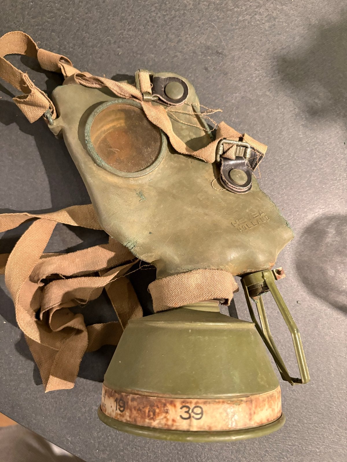 Voor mei 1940 Gasmasker Hevea Holland 1939, Ophalen, Landmacht, Nederland, Kleding of Schoenen