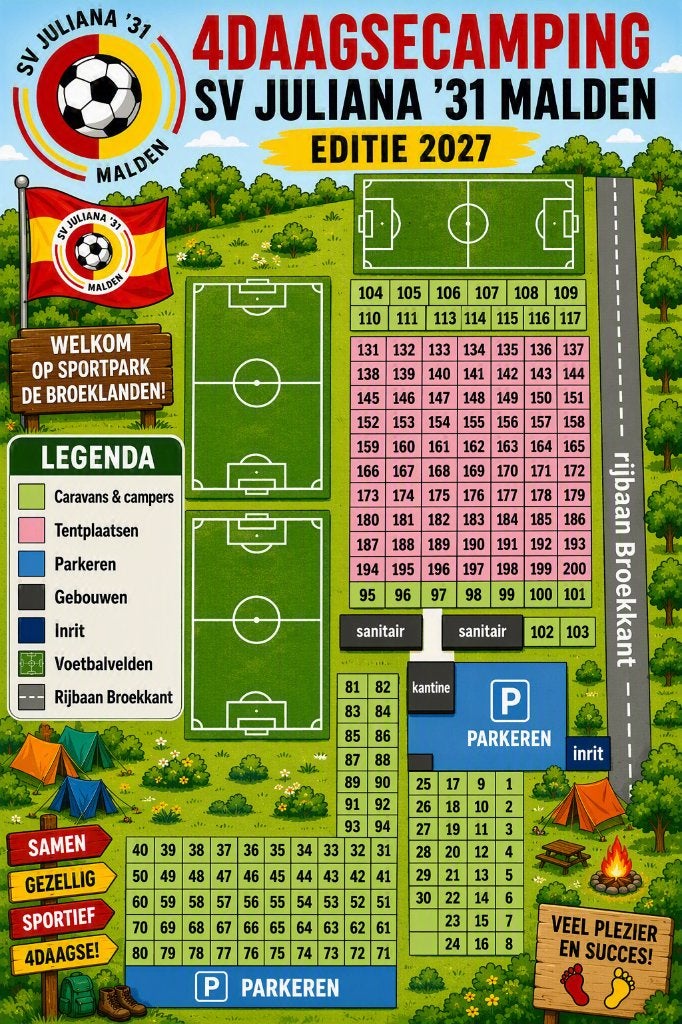Vierdaagse Camping 2027 Malden |Tent, Caravan & Camper |bus", Ophalen, Nieuw, Overige typen
