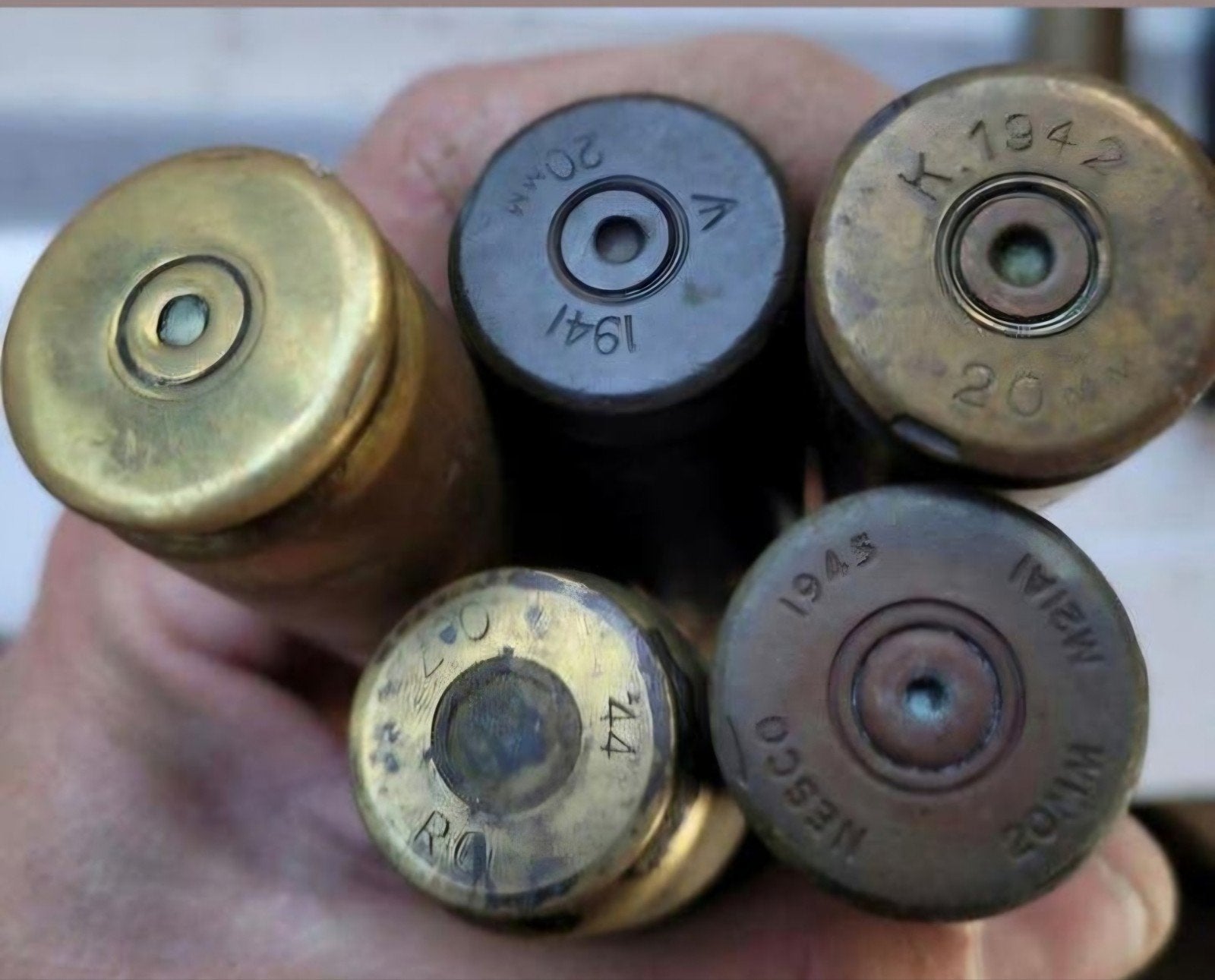 lotje lege hulzen -WO2 - afweer - geweer o.a .50 oorlogs ww2, Verzamelen, Ophalen of Verzenden, Hulzen of Bodemvondsten