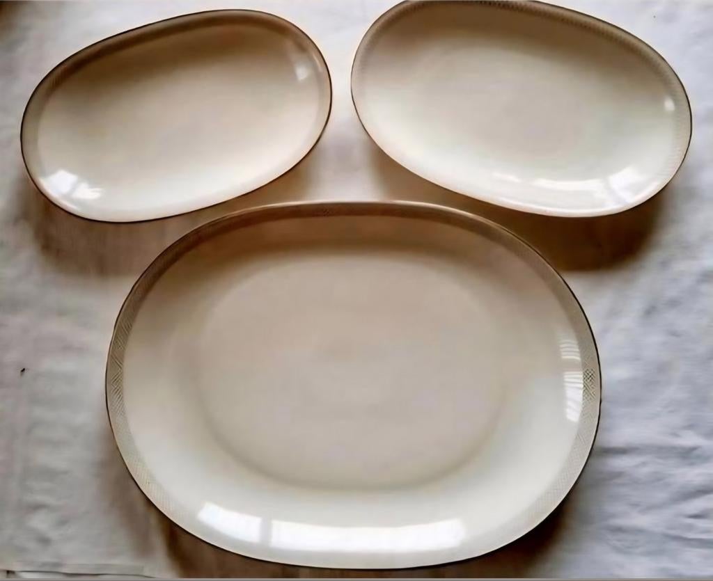 Heinrich Selb Bavaria creme schalen grijze ornamenten goude, Antiek en Kunst, Ophalen of Verzenden