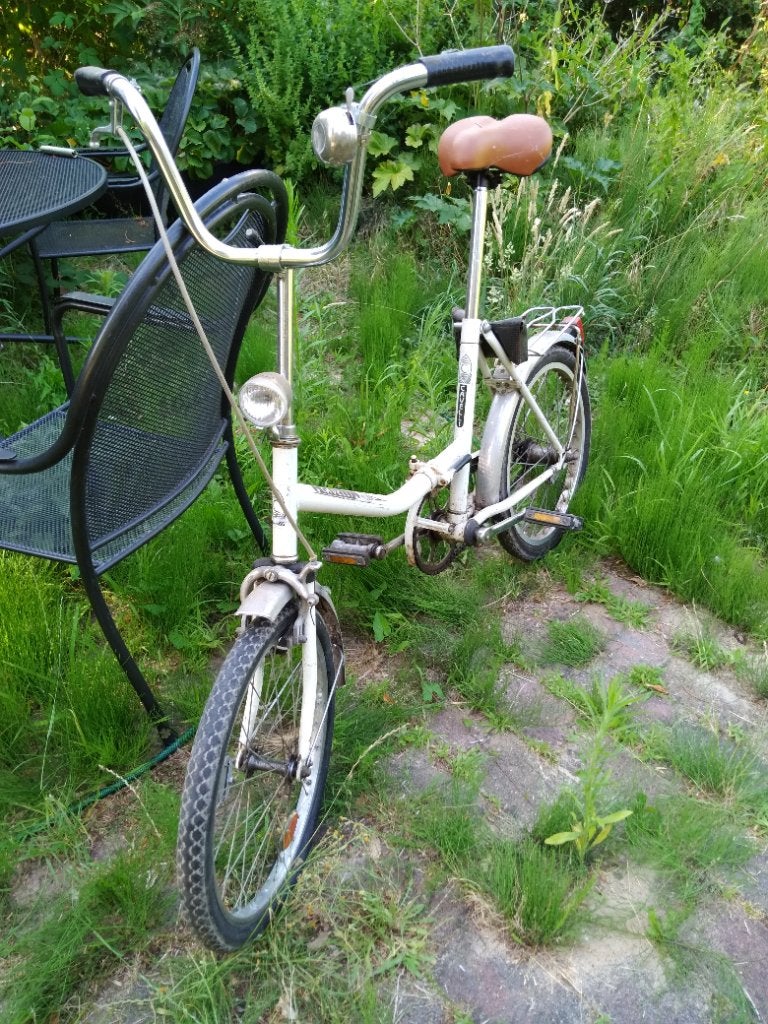 Vintage vouwfiets klusfiets, Terugtraprem, Gebruikt, 14 tot 16 inch, Totaal opvouwbaar