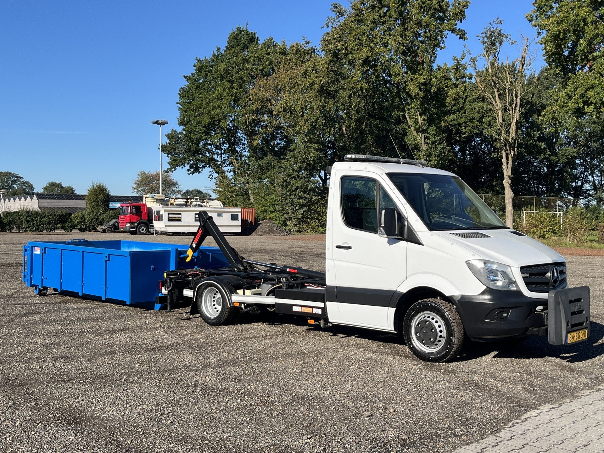 Mercedes-Benz Sprinter 513 CDI 366 Haakarm Pto Container Air, Auto's, Euro 5, Stof, Gebruikt, Zwart