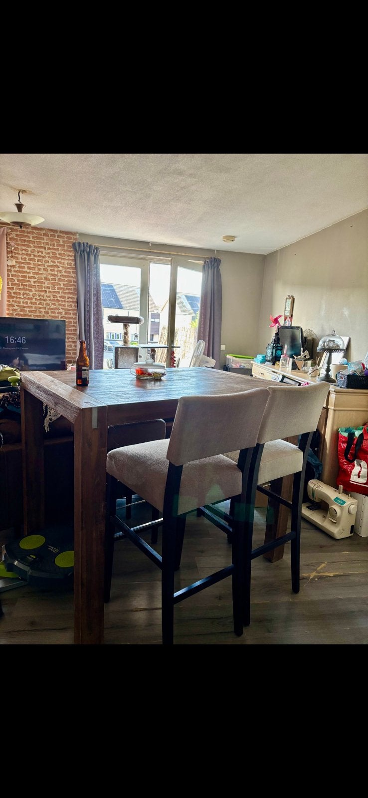 Bartafel met 4 krukken, Ophalen, Gebruikt