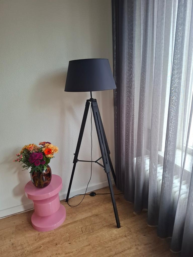 Vloerlamp zwart, Ophalen of Verzenden, Gebruikt, Stof, 150 tot 200 cm