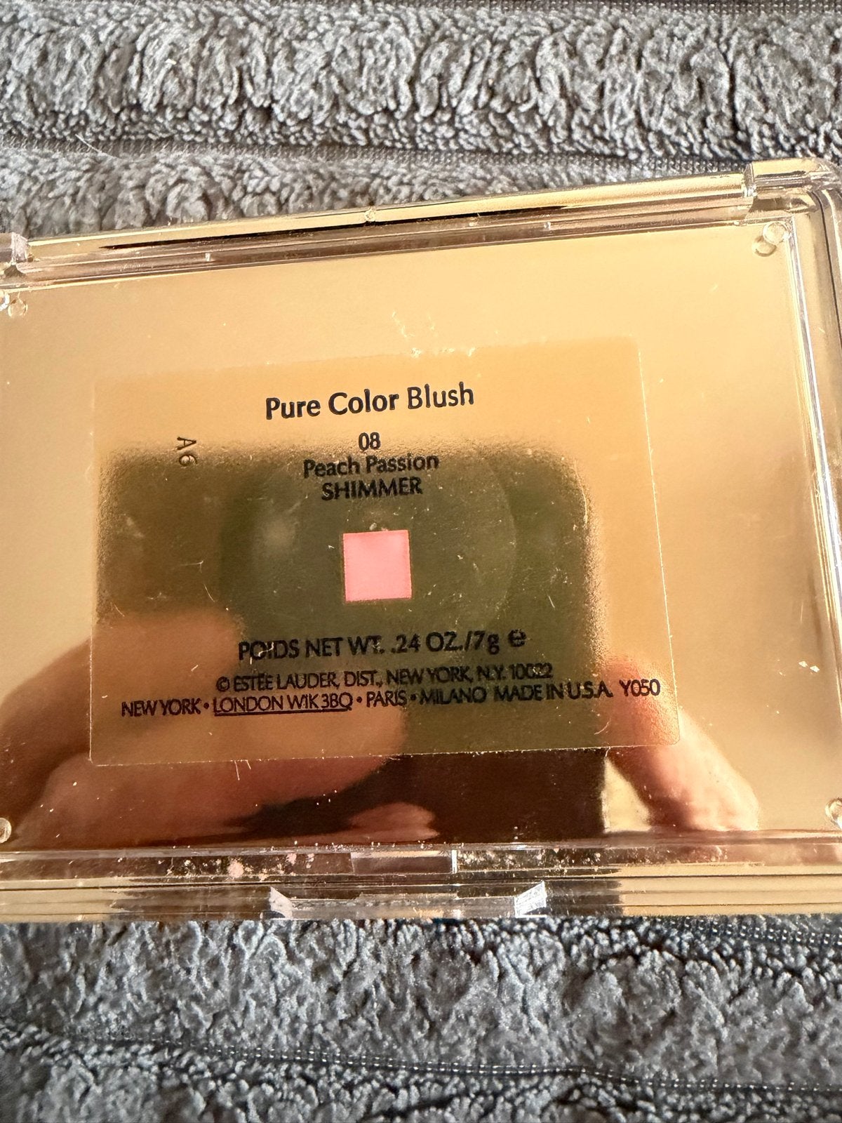 Estée Lauder Pure Color Blush - Peach Passion Shimmer, Wangen, Gebruikt, Oranje, Ophalen of Verzenden