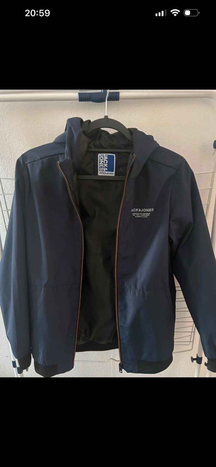 Jack en jones jas 164, Ophalen of Verzenden, Zo goed als nieuw, Overige maten, Blauw