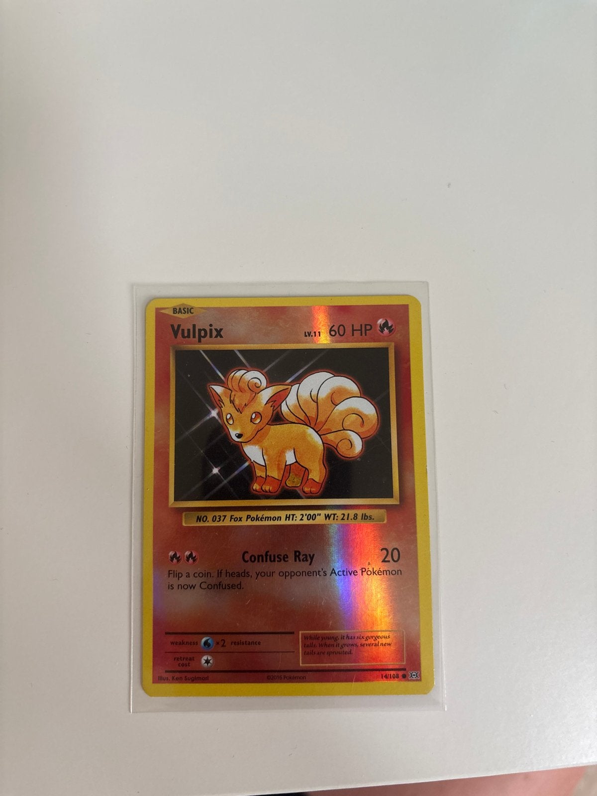 Holo Vulpix Pokémon kaart, Ophalen of Verzenden, Zo goed als nieuw, Losse kaart, Foil