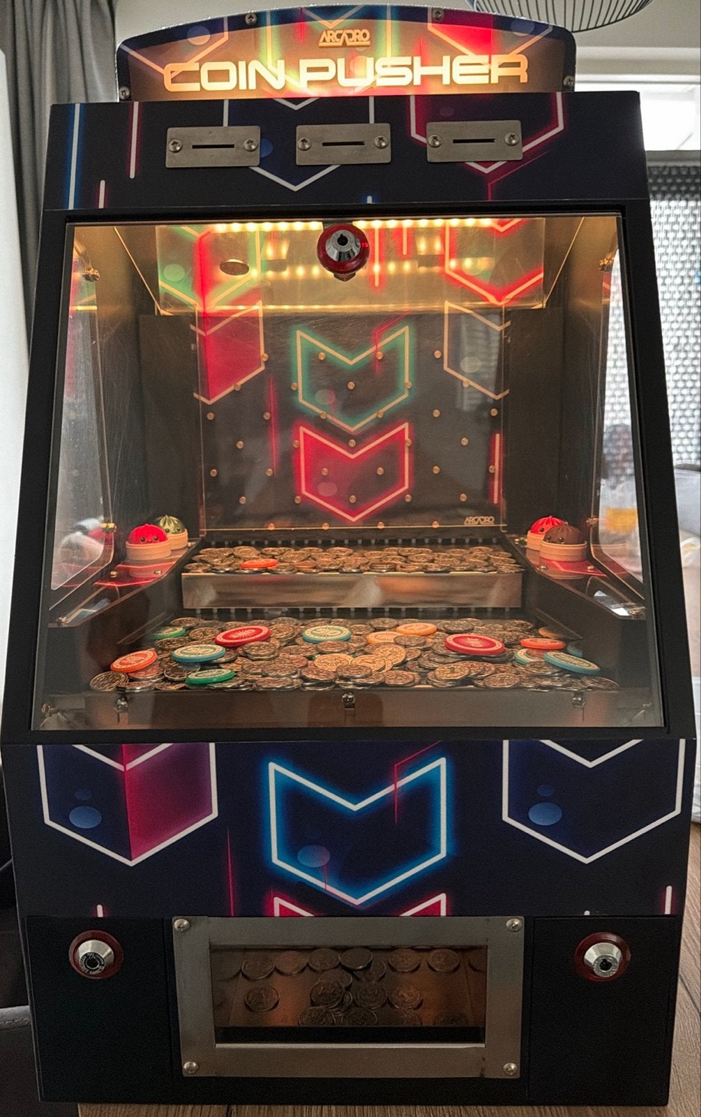 Arcade Coin Pusher 365 - Verhuur voor evenementen, Overige munten, Ophalen of Verzenden, Gebruikt, Met sleutels