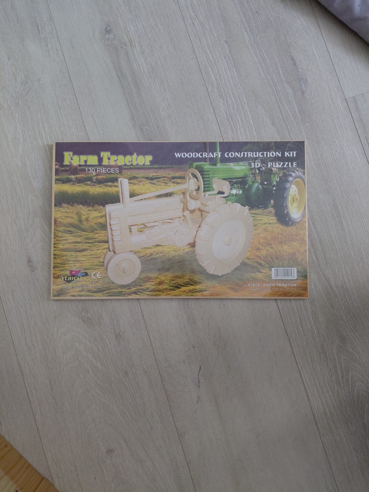 Houten 3D-puzzel: Farm Tractor - 130 onderdelen, Voertuigen, Nieuw, Knutselset, Hout