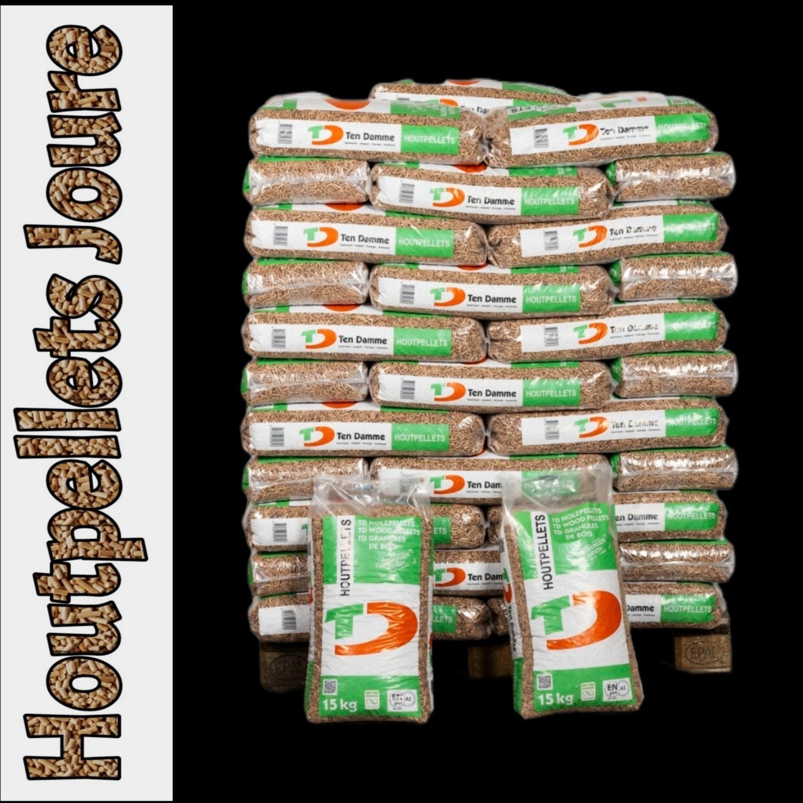 Ten Damme 990 kilo  bruine pellets, Minder dan 3 m³, Ophalen