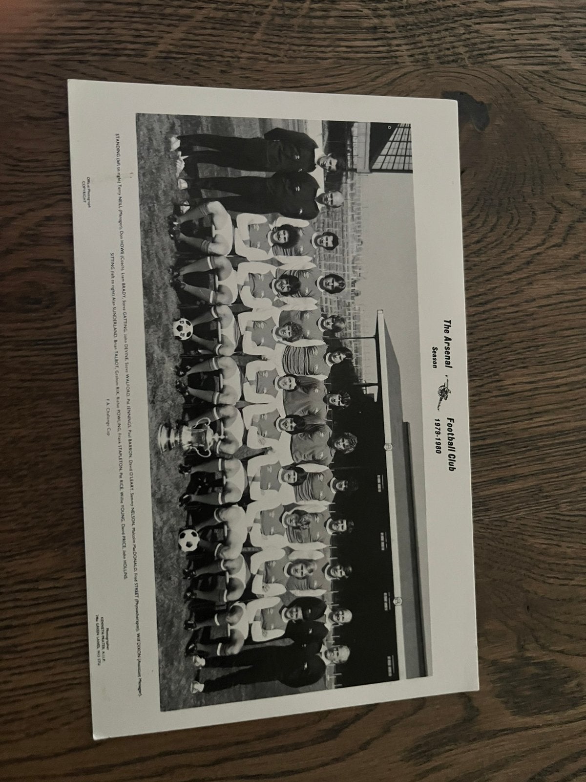 OUDE FOTO KAART ARSENAL 79-80, Ophalen of Verzenden, Zo goed als nieuw, Buitenlandse clubs, Spelerskaart