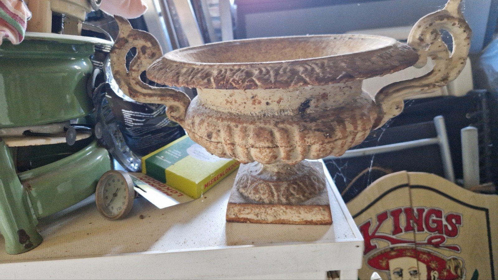 Antieke gietijzeren urn/plantenbak, Antiek en Kunst, Ophalen