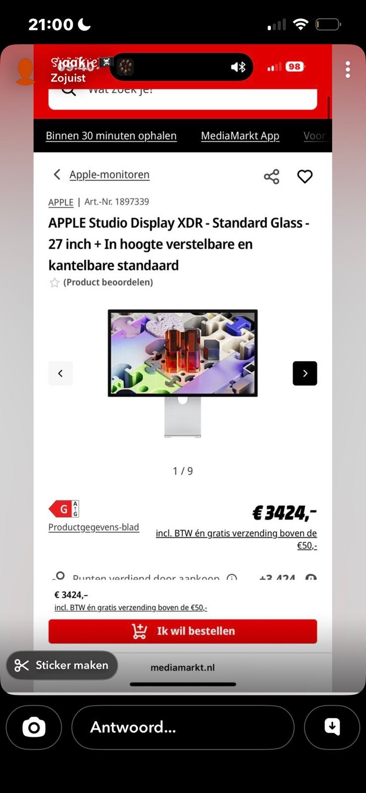 Apple scherm, Seizoenskaart, Eén persoon, April