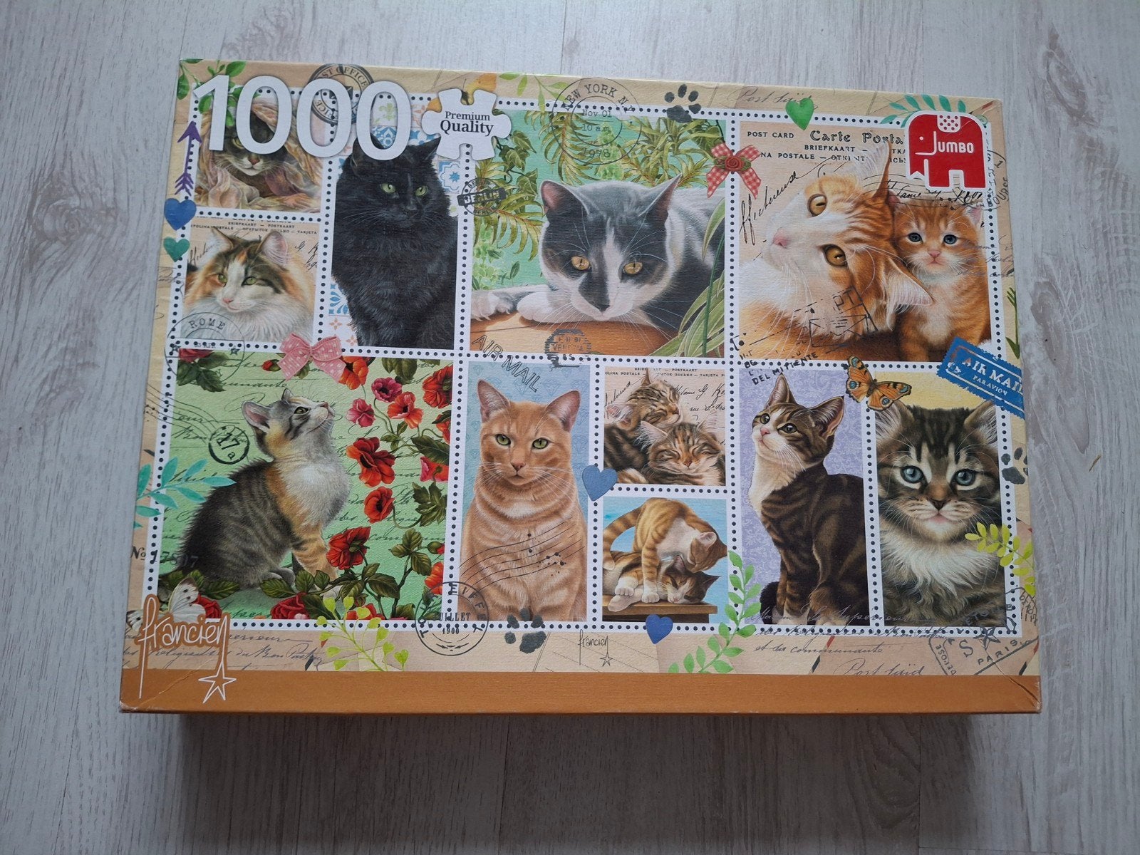 2 Legpuzzels van 1000 stukjes: Katten & Platteland, Ophalen of Verzenden, 500 t/m 1500 stukjes, Gebruikt, Legpuzzel