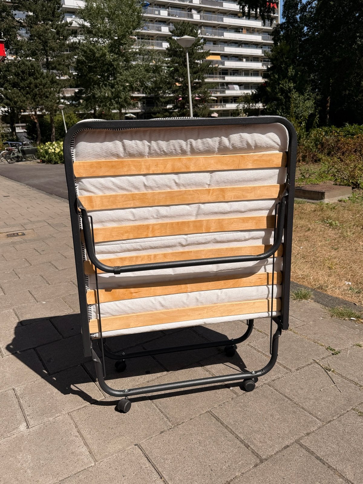 Vouwbed 90x200 inclusief beschermhoes, 90 cm, Eenpersoons, Zwart, Ophalen of Verzenden