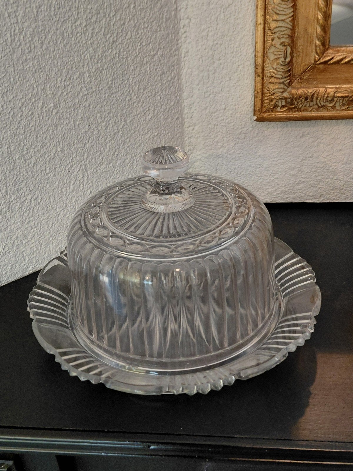 Glazen schaal met stolp deksel - Vintage, Ophalen of Verzenden