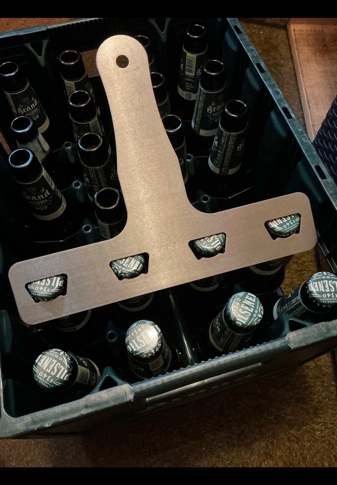 RVS. Vier dubbele bier flessen opener. Van roest vrij staal., Ophalen of Verzenden, Zo goed als nieuw