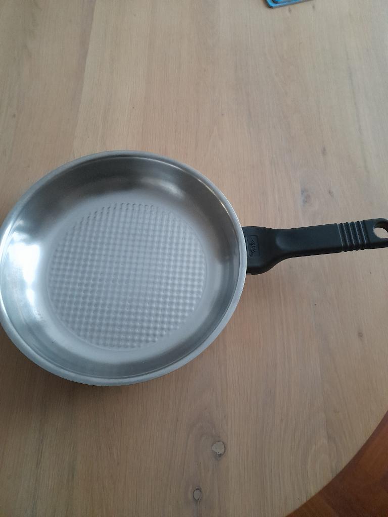 Fissler Koekenpan, Gebruikt, Keramische plaat, Ophalen of Verzenden, Rvs