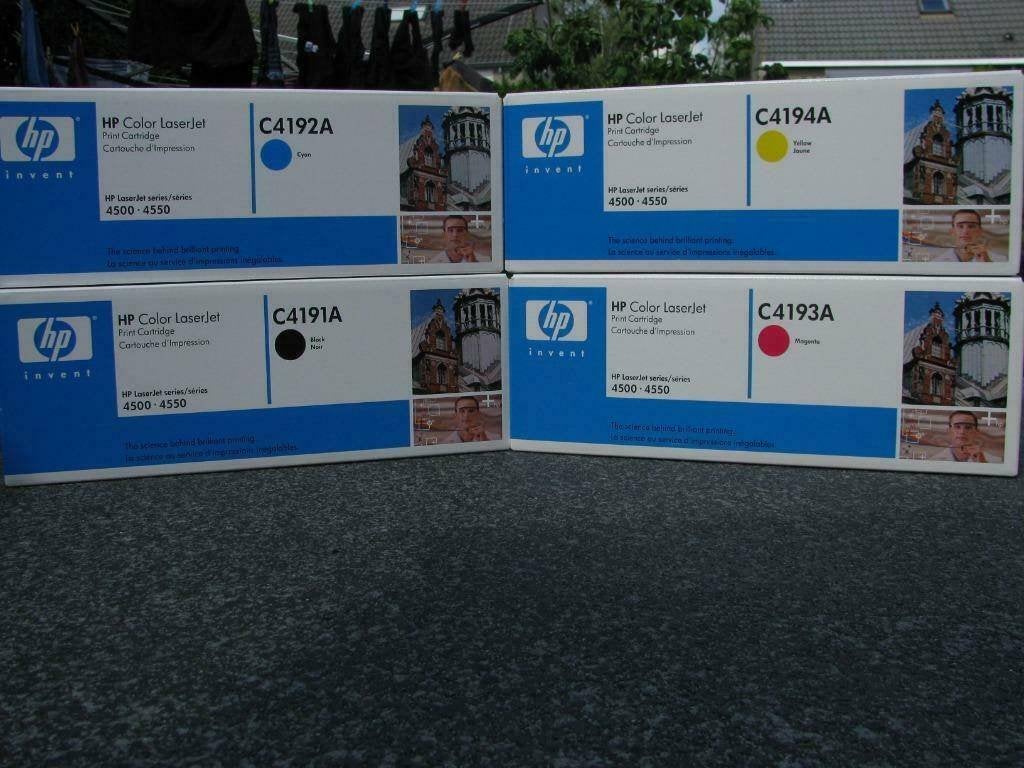 4 toners HP C4191A-C4192A-C4193A-C414A HP 4500/4550, Ophalen of Verzenden, Nieuw, Toner, HP (ORIGINEEL)