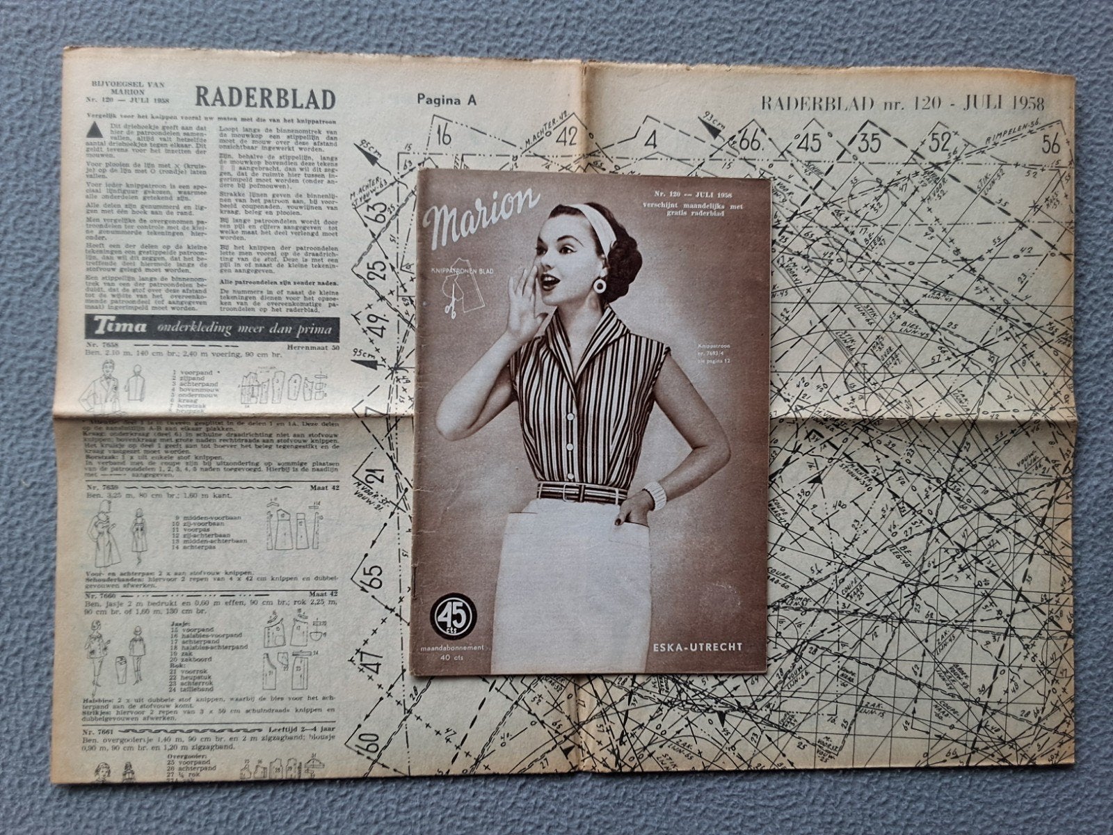 Marion kledingpatronen 1958, Hobby en Vrije tijd, Kledingpatronen, Ophalen of Verzenden, Gebruikt, Vrouw, Marion