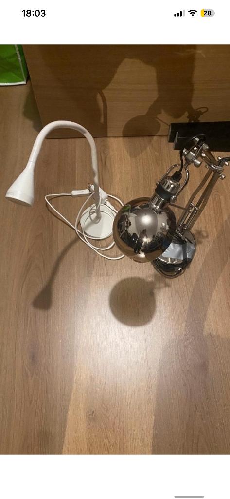 2x Ikea bureaulampen, Ophalen of Verzenden, Zo goed als nieuw, Metaal, Minder dan 50 cm