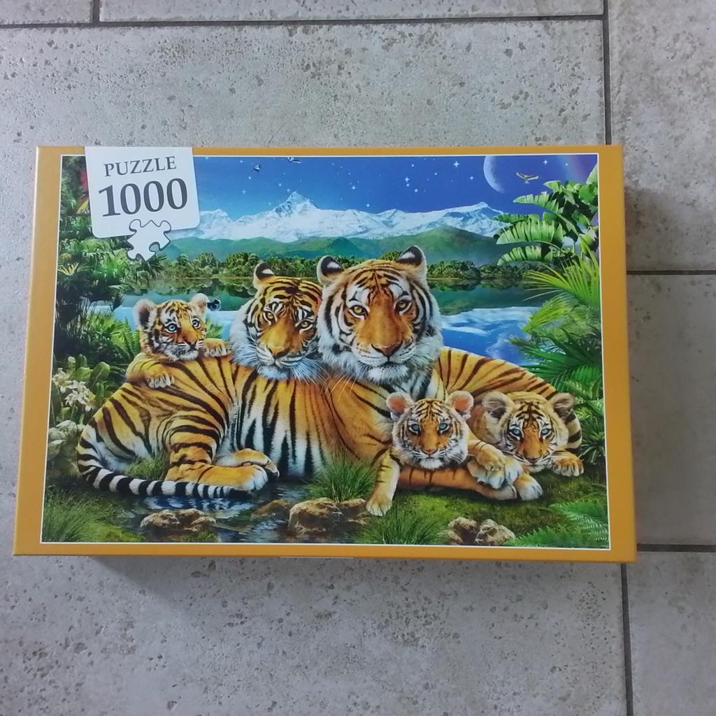 Legpuzzel 1000 stukjes: Tijgerfamilie, Ophalen, 500 t/m 1500 stukjes, Zo goed als nieuw, Legpuzzel