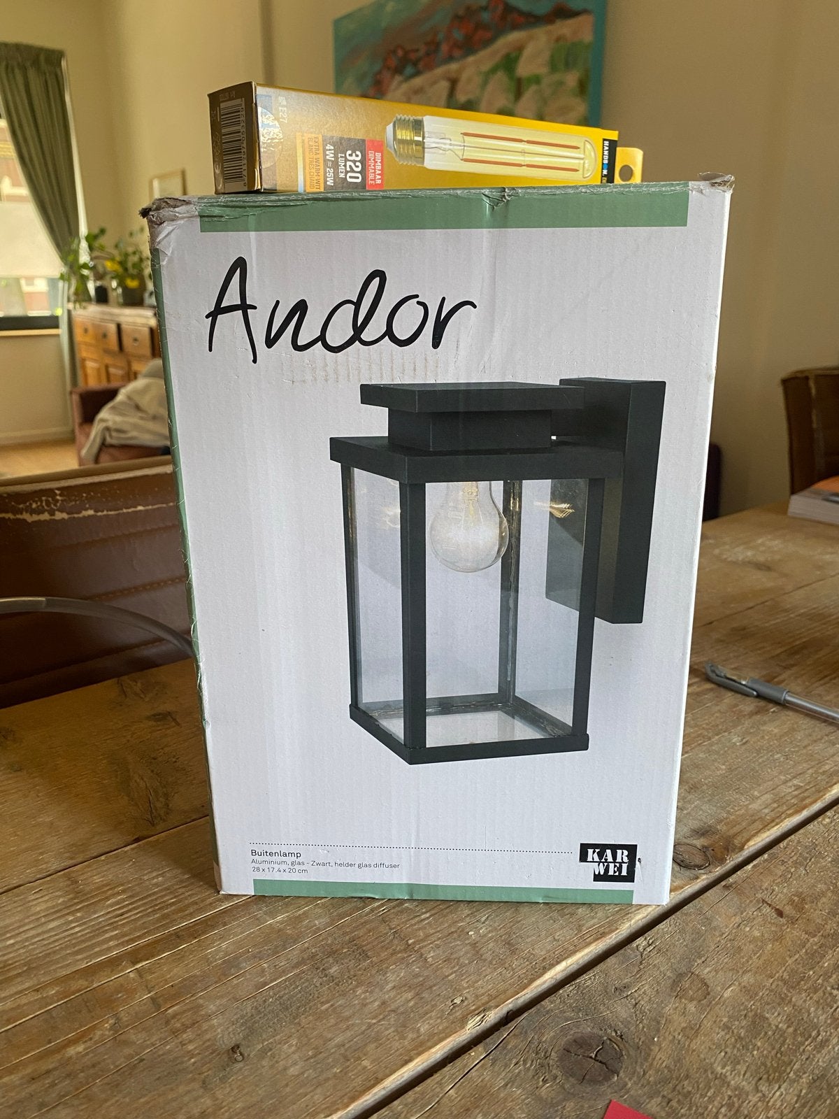 Nieuwe Andor buitenlamp - Zwart aluminium met helder glas, Tuin en Terras, Buitenverlichting, Ophalen, Minder dan 50 watt, Wandlamp