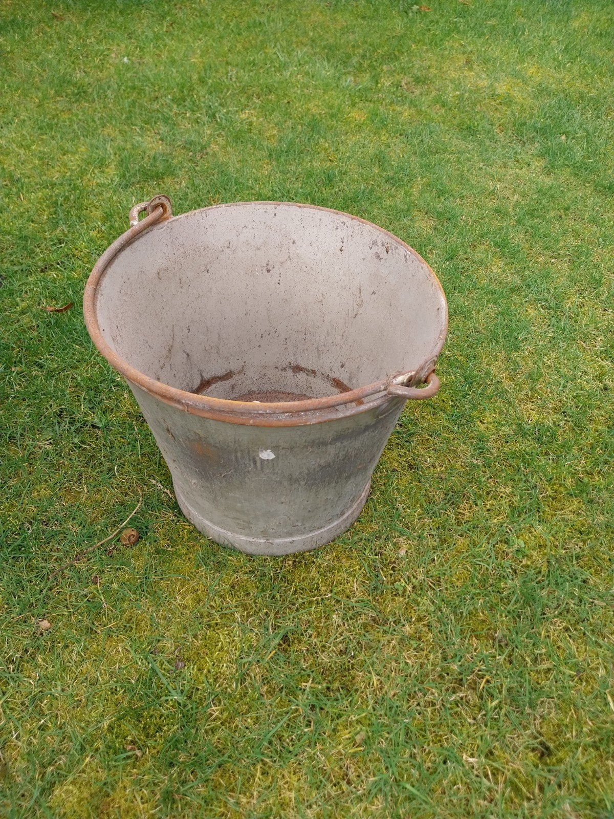 Oude Zinken Emmer met Zeef - Vintage Tuindecoratie, Ophalen, Gebruikt, Zink, Met handgreep