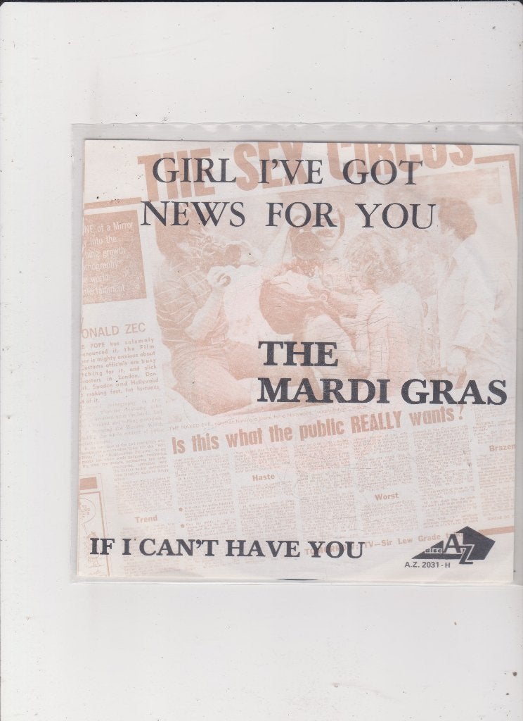 single The Mardi Gras - Girl I've got news for you, Ophalen of Verzenden, Gebruikt, 7 inch, Pop