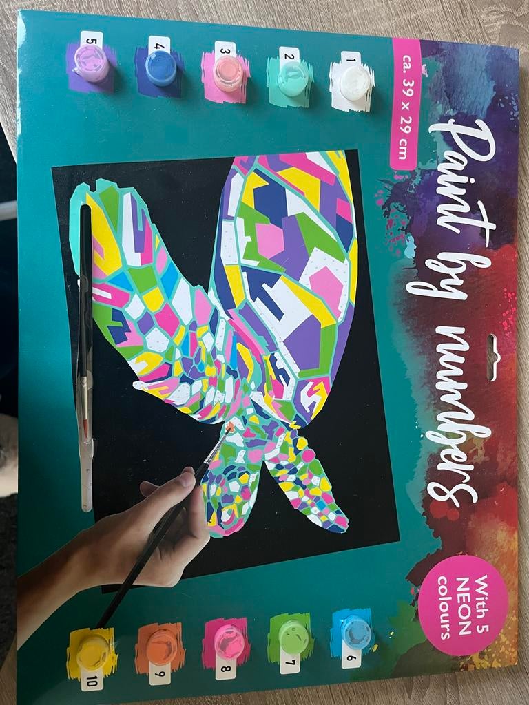 Paint by numbers - Neon kleuren schilderset, Hobby en Vrije tijd, Schilderen, Nieuw, Schilderen op nummer, Ophalen of Verzenden