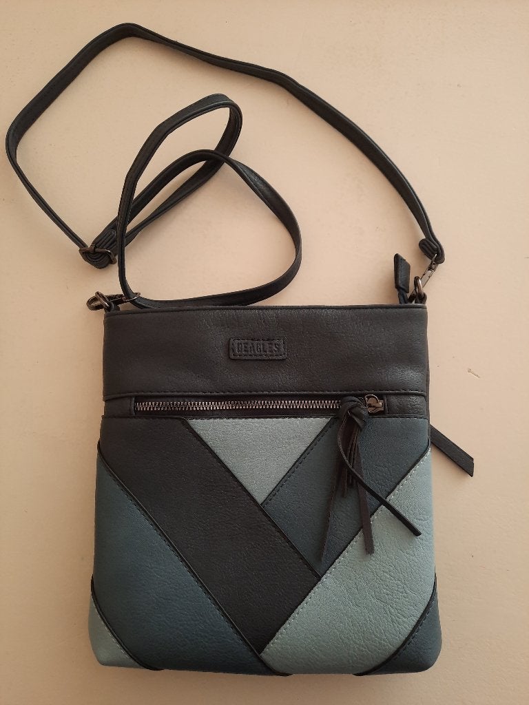 te koop dames handtas 2 kleuren blauw merk beagles, Ophalen of Verzenden, Zo goed als nieuw, Blauw, Handtas