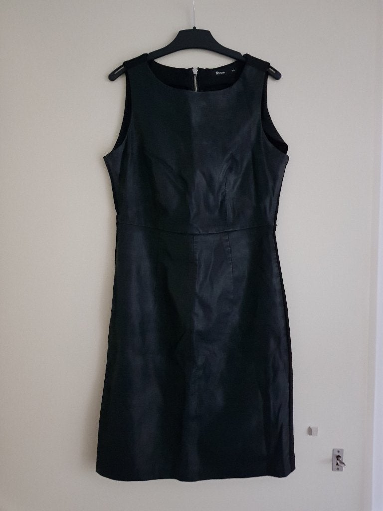 Deels imitatieleren jurk -- maat 38 / M -- Flame, Kleding | Dames, Maat 38/40 (M), Flame, Zwart, Ophalen of Verzenden