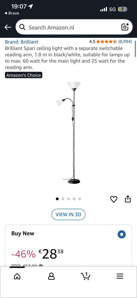 Standing lamp used, Ophalen of Verzenden, Zo goed als nieuw, Minder dan 100 cm