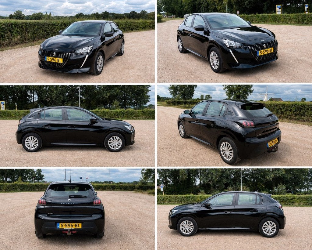 Peugeot 208 1.2 Puretech 75pk 2023 Zwart, Auto's, Voorwielaandrijving, Dealer onderhouden, Stof, Zwart