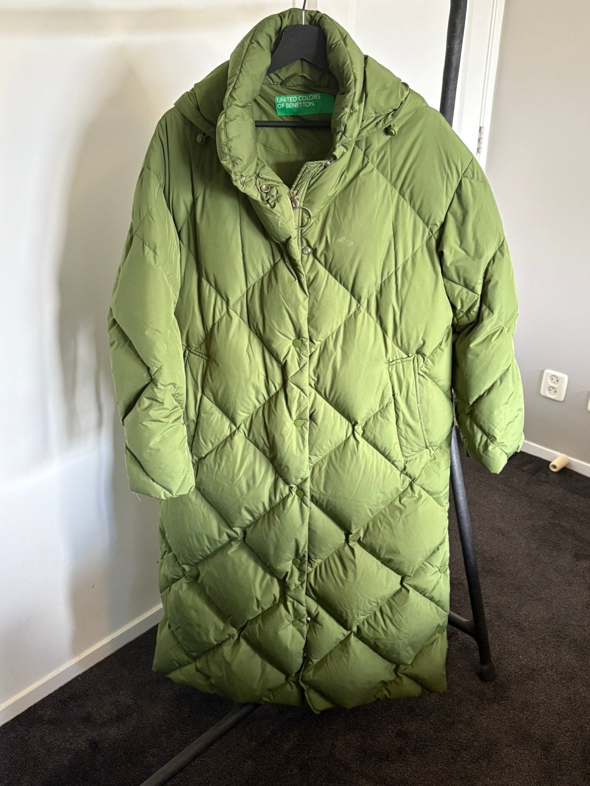 United colors of Benetton, groene mantel, Ophalen, Zo goed als nieuw, Maat 36 (S), Groen