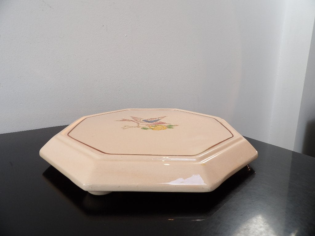 Art Deco Longwy grote Onderzetter, Vogel, Ophalen of Verzenden