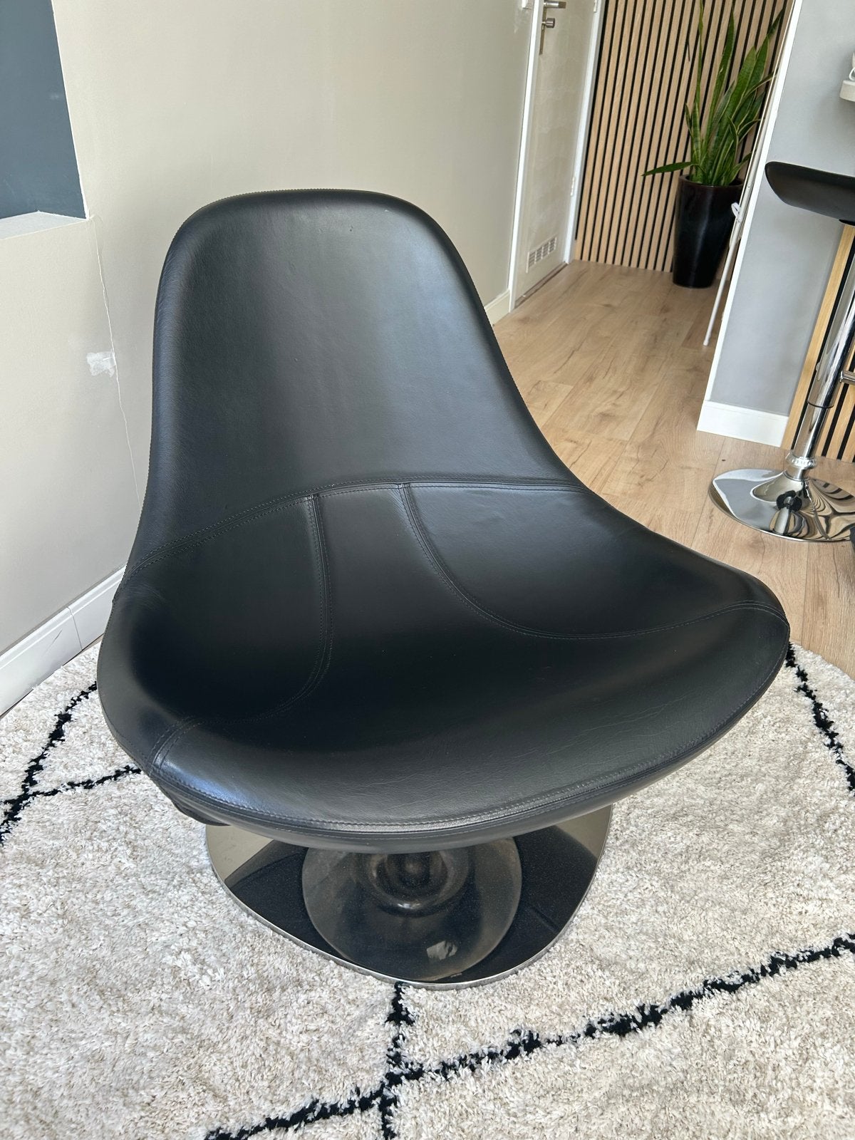 Originele IKEA Tirup fauteuil - Zwart leer, Ophalen, Zwart, Leer, Zo goed als nieuw