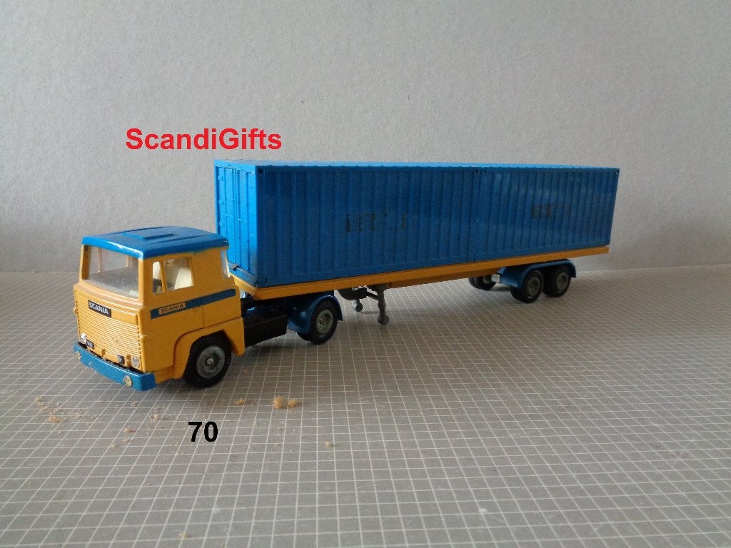 tekno scania 141 met container oplegger, Ophalen of Verzenden, Zo goed als nieuw, Bus of Vrachtwagen, Tekno