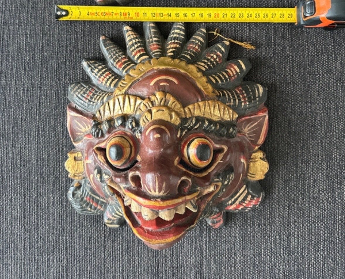 Handgesneden Balinees masker - Hout - Indonesië, Hout, Masker, Ophalen of Verzenden, Indonesië