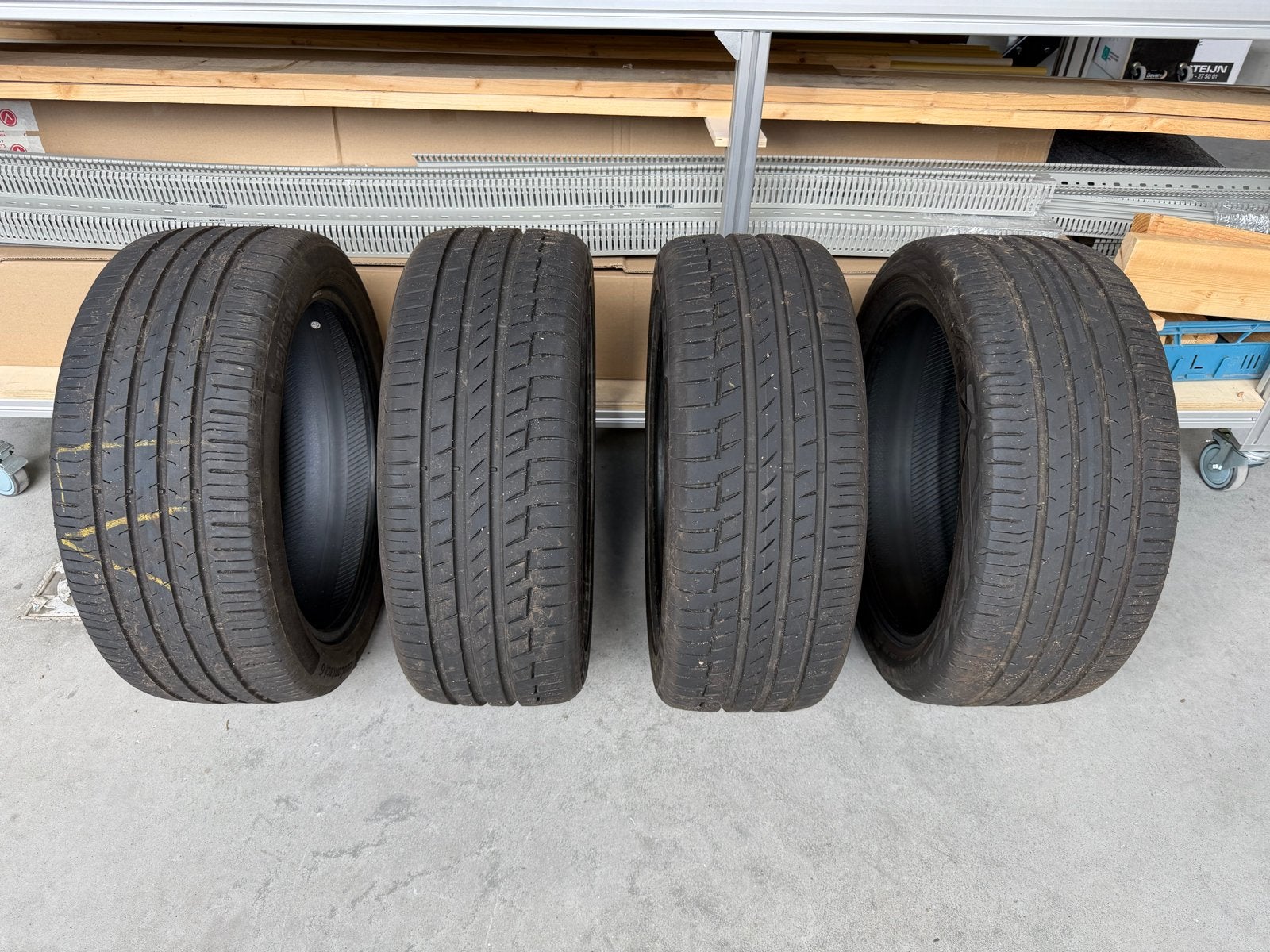 4x Continental EcoContact 6 225/45 R18 95Y XL Zomerbanden, Ophalen, 18 inch, Gebruikt, Band(en)