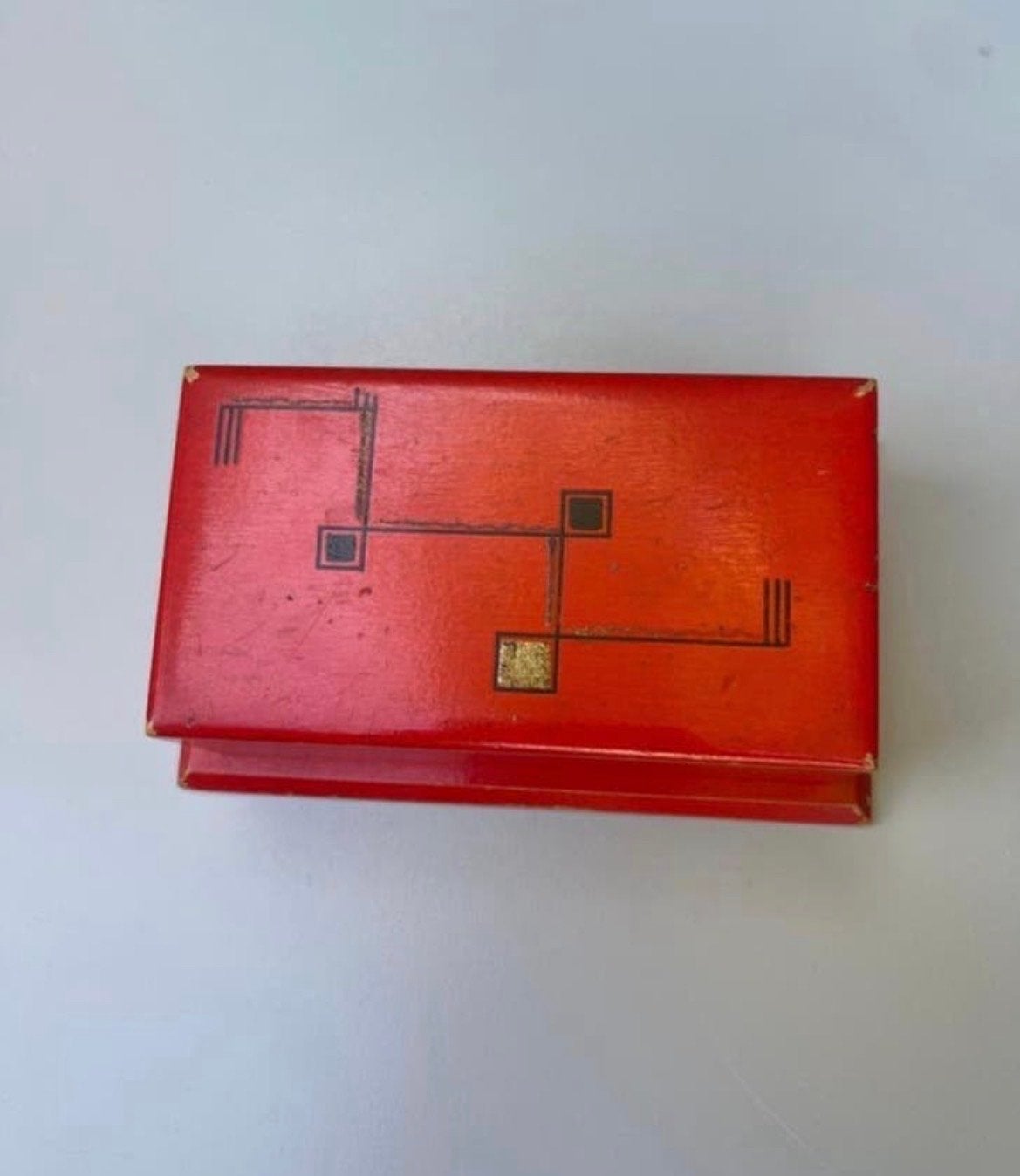 Vintage Art Deco Houten Doosje - Rood (Jaren '40), Antiek en Kunst, Ophalen of Verzenden