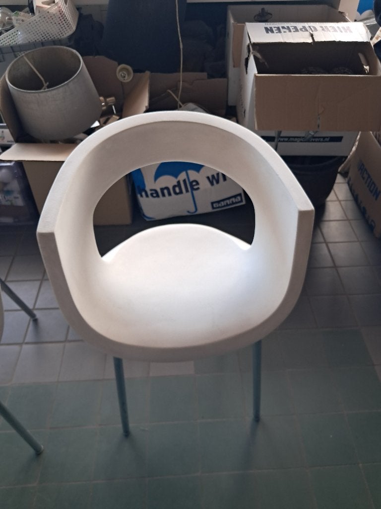 Softline Allkit Bisou eetkamerstoelen wit 3 stuks  CS27079, Ophalen, Kunststof, Gebruikt, Drie