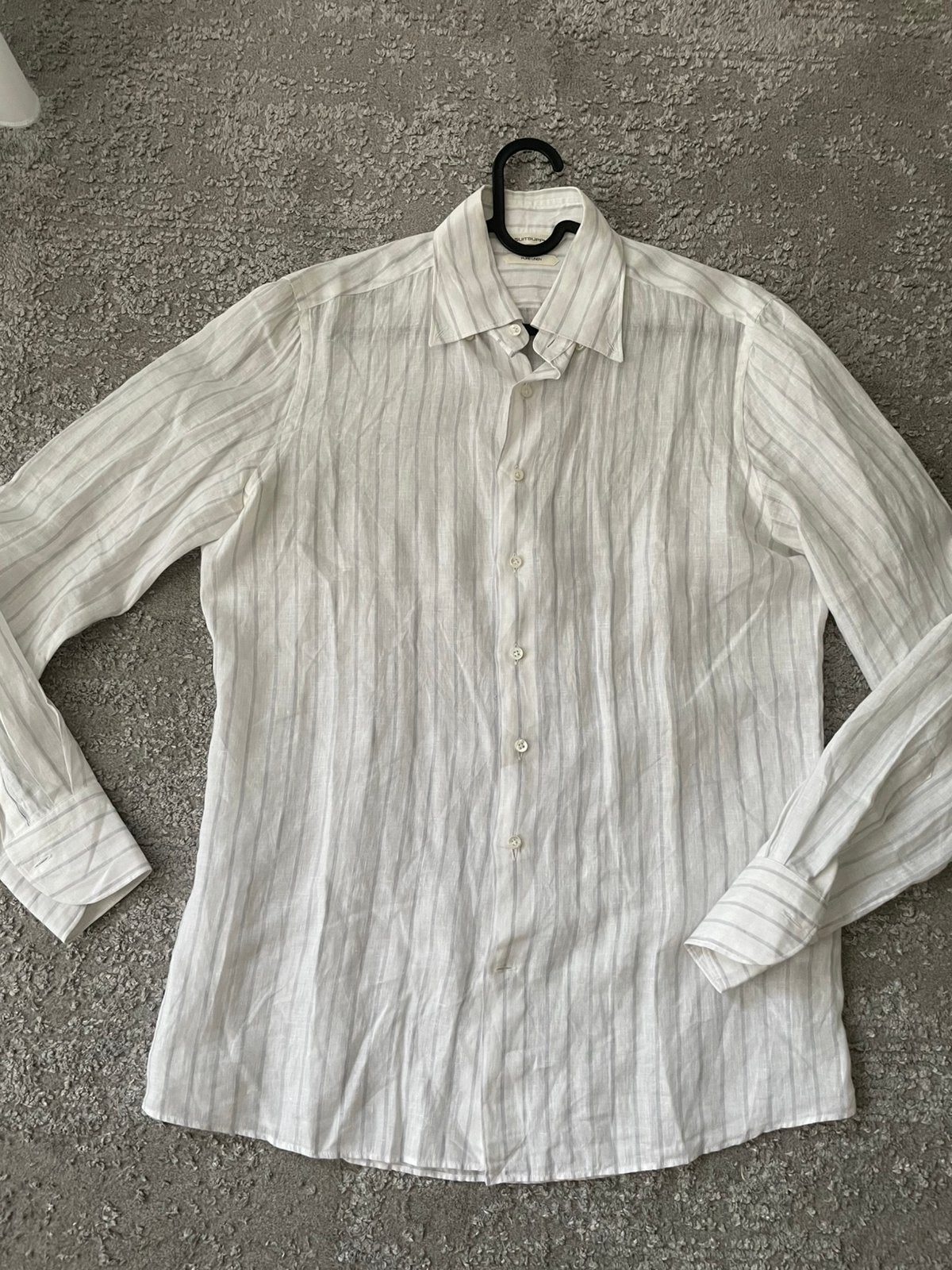 Suitsupply overhemd linnen, Kleding | Heren, Overhemden, Ophalen of Verzenden, Zo goed als nieuw, Halswijdte 39/40 (M)